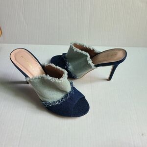 SHOE REPUBLIC LA Slipe-on high heels denim sandals